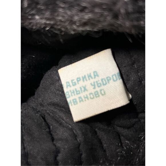 Vintage Adult Fur Bomber Russian Winter Hat Dark Gray - Picture 9 of 9